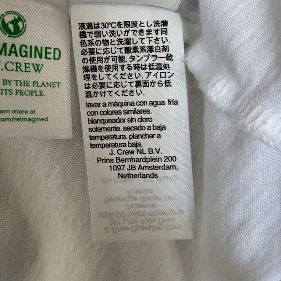 J. Crew Broken in Jersey White Eyelet Embroidered Puff Sleeve T Shirt Size Large - Picture 14 of 17